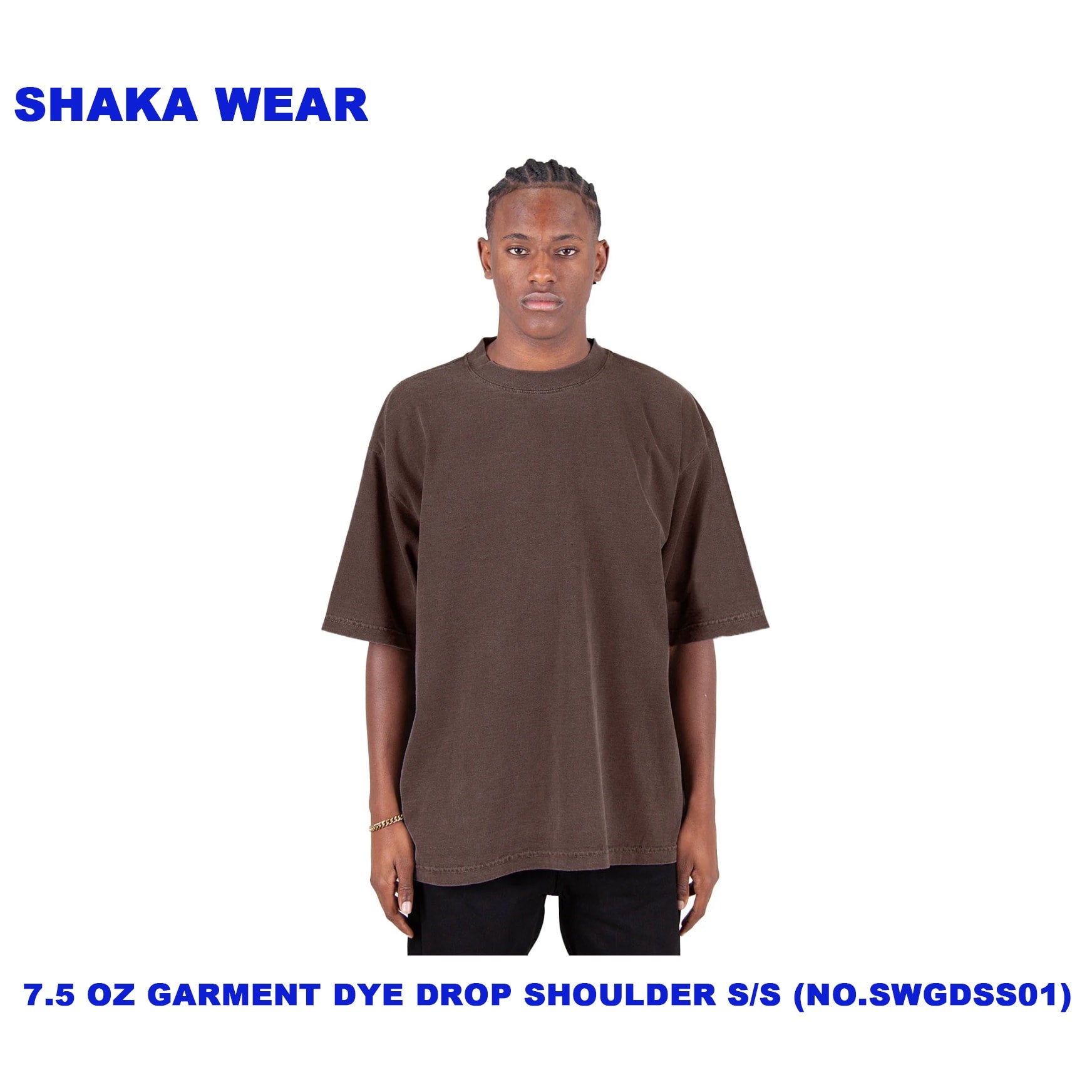 SHAKA WEAR 7.5 oz Garment Dye Drop Shoulder Short Sleeve T-shirt