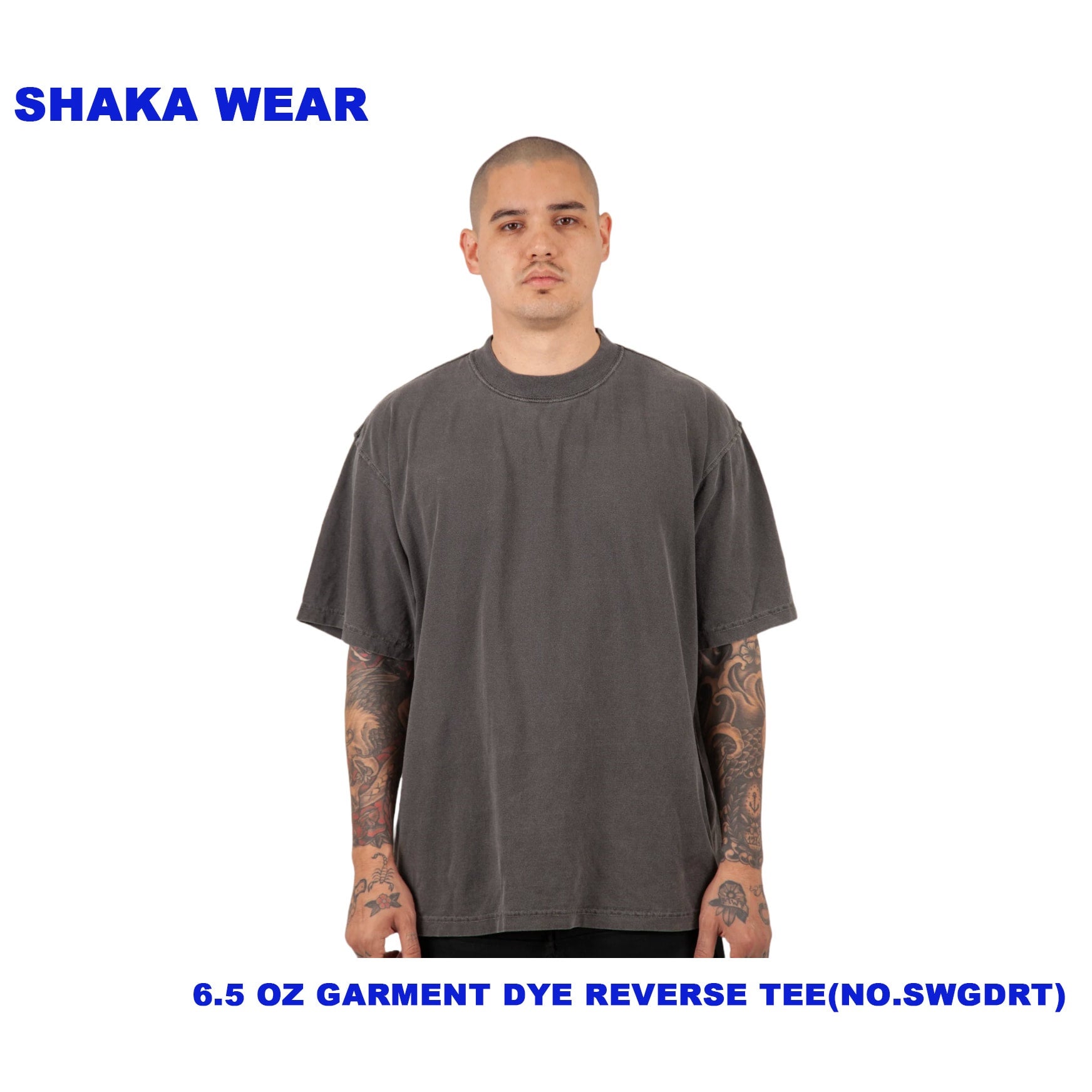 SHAKA WEAR 6.5 OZ GARMENT DYE REVERSE TEE | Clank.Blank